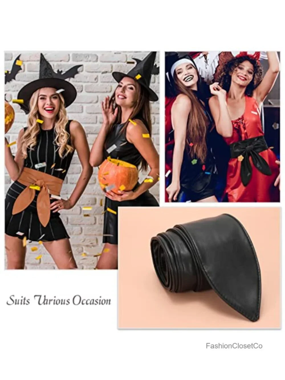 Wide Waistband Obi Belt Wrap Around Knotted PU Leather Waist Belt for Dresses